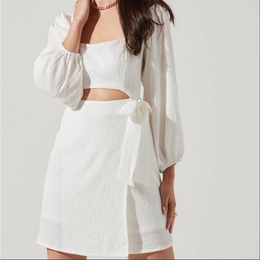 ASTR white cutout wrap dress